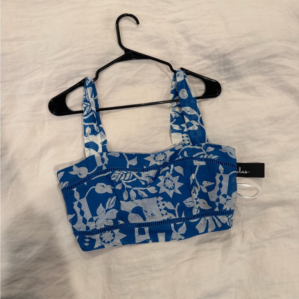 Blue Floral Crop Top